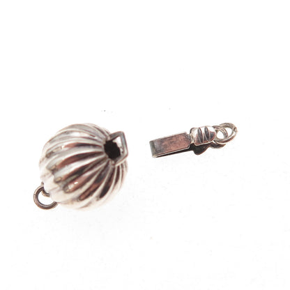 925 Sterling Silver Vintage Bracelet / Necklace Ball Box Lock Clasp