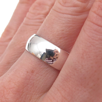 925 Sterling Silver Vintage Classic Wedding Band Ring Size 8.25