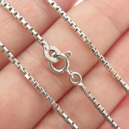 925 Sterling Silver Italy Box Chain Necklace 18"