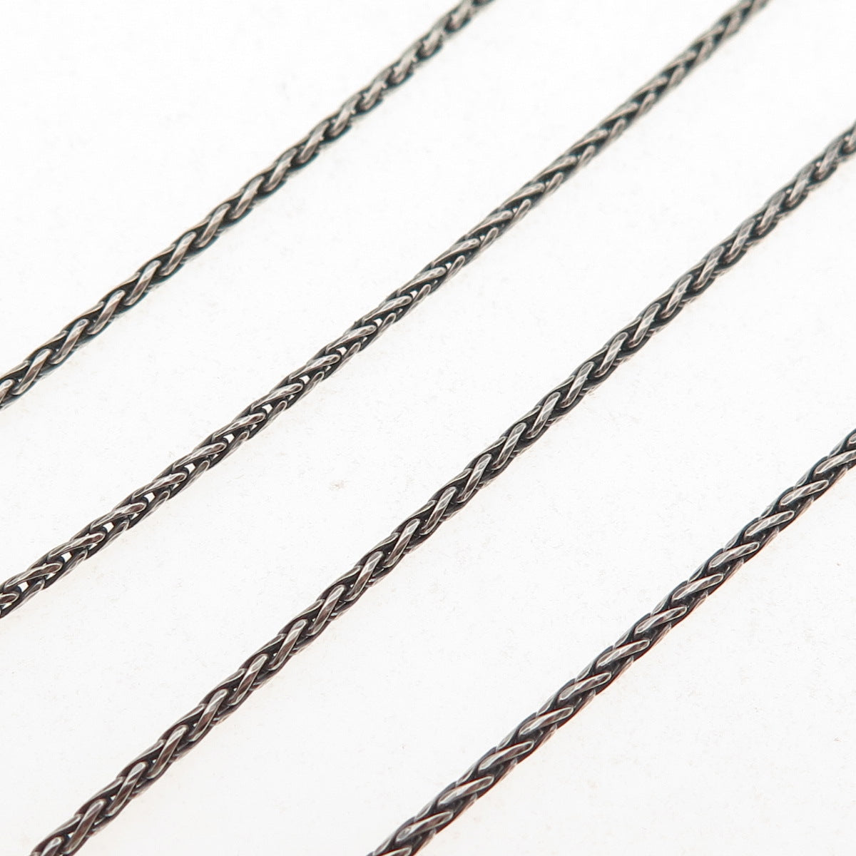 Didae 925 Sterling Silver Vintage Israel Spiga Chain Necklace 18-20"