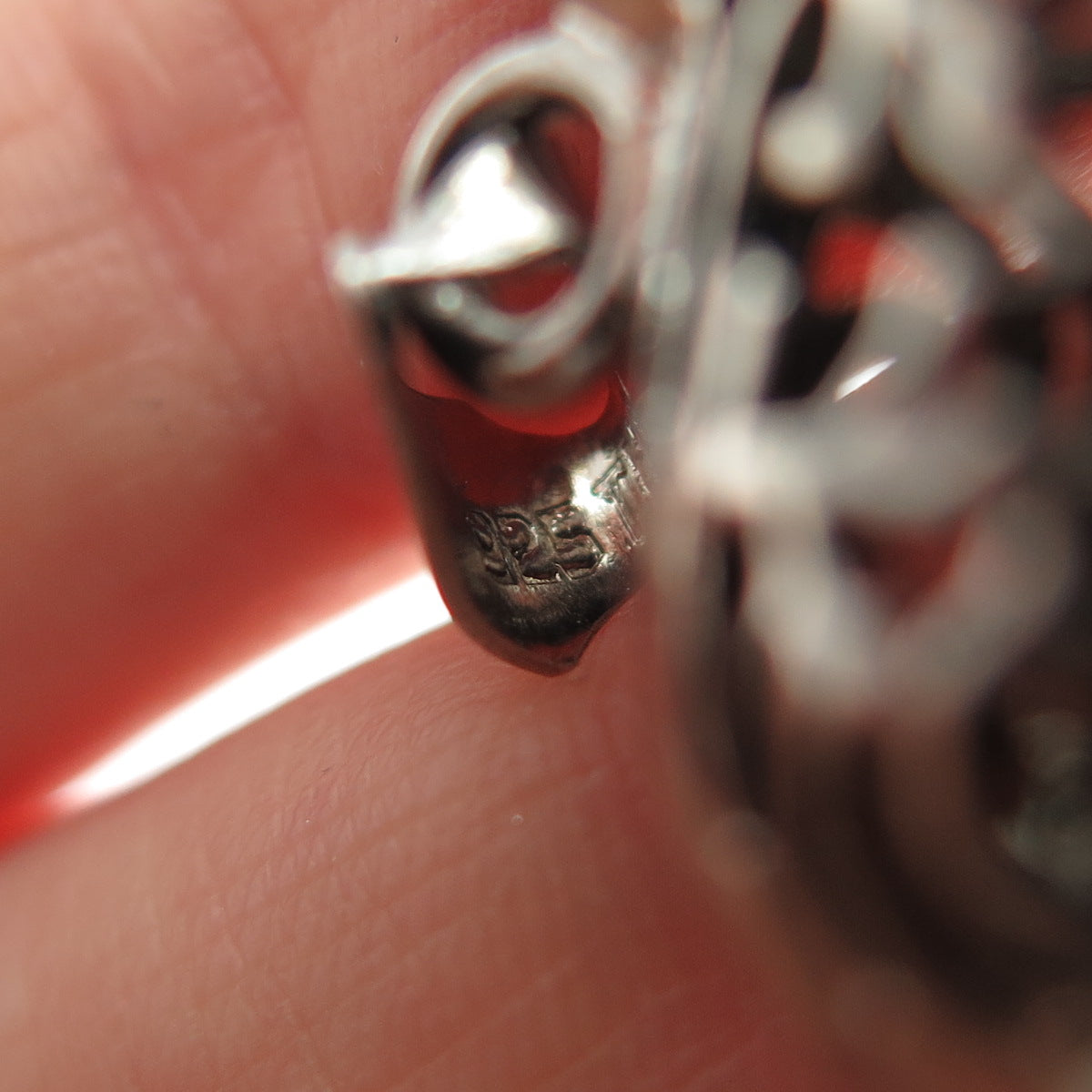 925 Sterling Silver Vintage Modernist Ornate Heart Oxidized Pendant