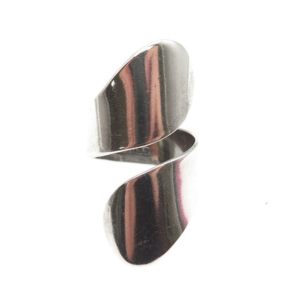925 Sterling Silver Vintage Mexico Modernist Adjustable Ring Size 7.25