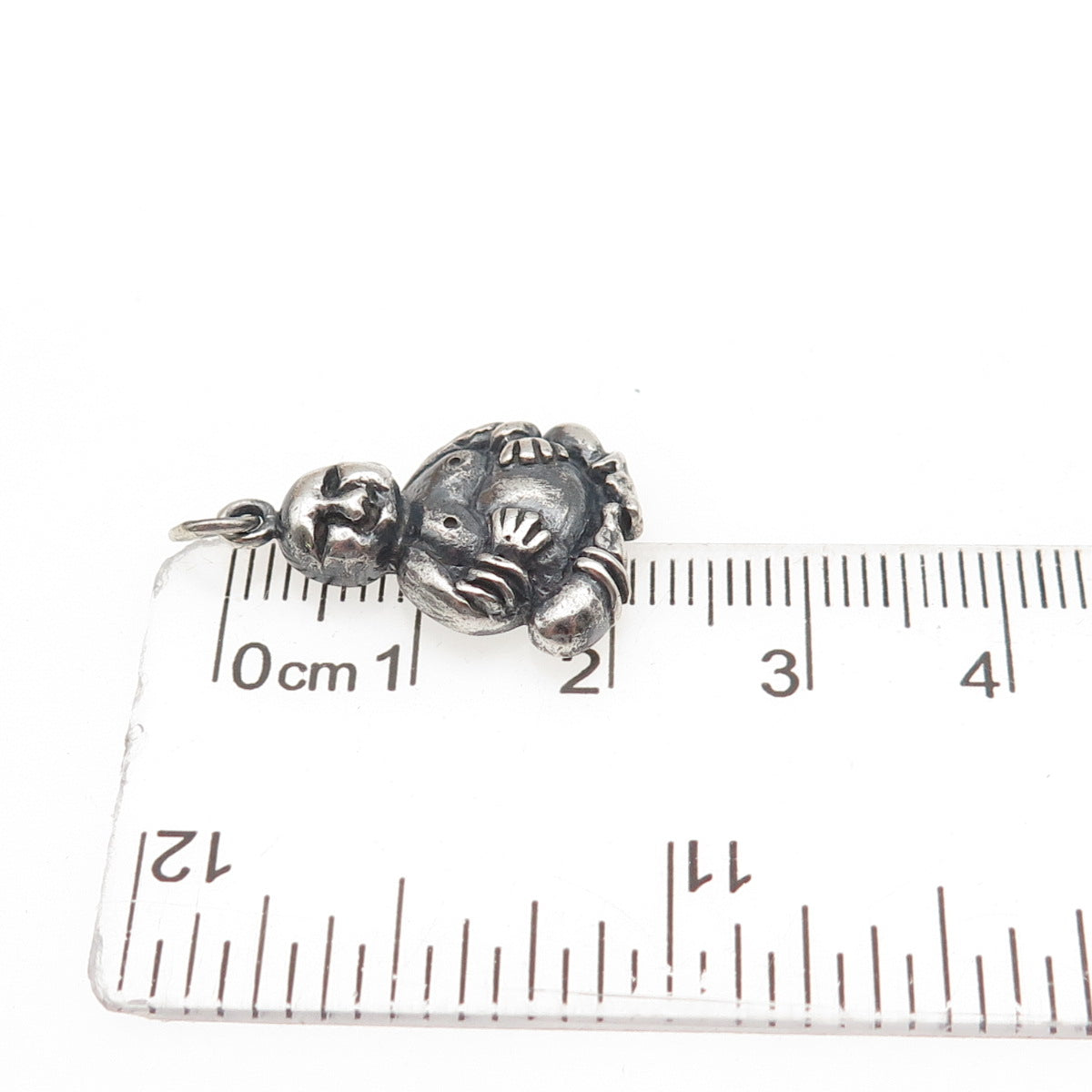 925 Sterling Silver Vintage Buddha Oxidized Mini Charm Pendant