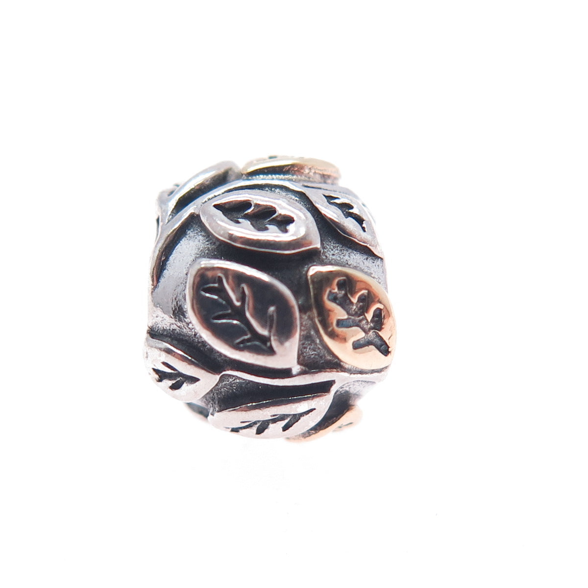 PANDORA 925 Sterling Silver & Gold Tree of Life Slide Bead Charm