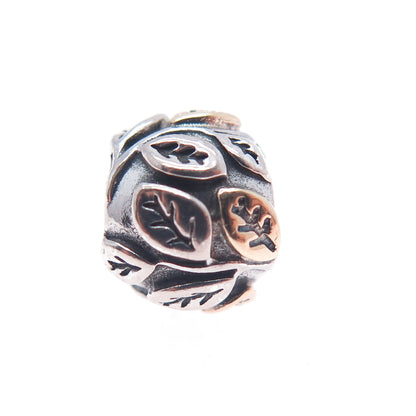 PANDORA 925 Sterling Silver & Gold Tree of Life Slide Bead Charm