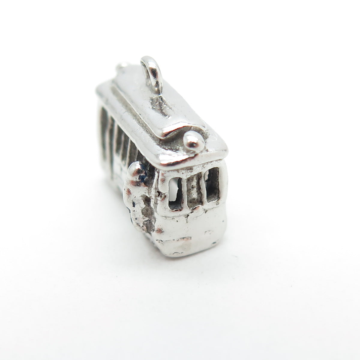 925 Sterling Silver Vintage Tram / Cable Car 3D Charm Pendant