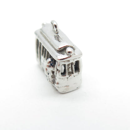 925 Sterling Silver Vintage Tram / Cable Car 3D Charm Pendant