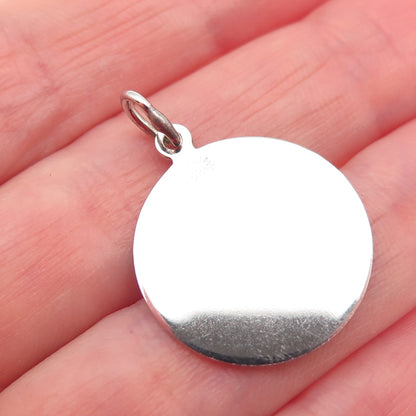 ELCO 925 Sterling Silver Vintage Engraved Happy Birthday Charm Pendant