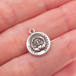 Alex & Ani 925 Sterling Silver 2018 Irish Claddagh Oxidized Charm Pendant