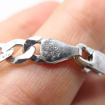 925 Sterling Silver Italy Figaro Chain Necklace 24"