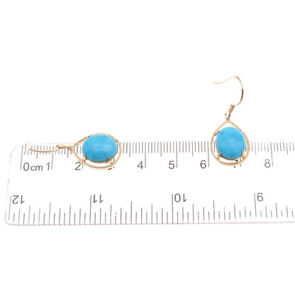 Tehya Oyama Sterling Silver Gold Plated Real Sleeping Beauty Turquoise Earrings