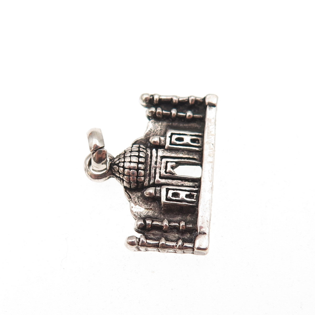 925 Sterling Silver Vintage Taj Mahal Oxidized Charm Pendant