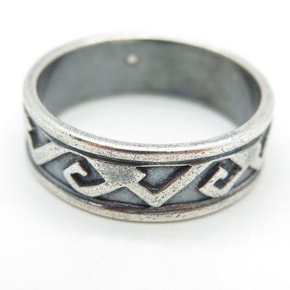 SHUBE 925 Sterling Silver Vintage Spiral Band Oxidized Ring Size 12.25