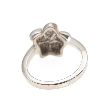 925 Sterling Silver Vintage Hawaiian Plumeria Flower Ring Size 6