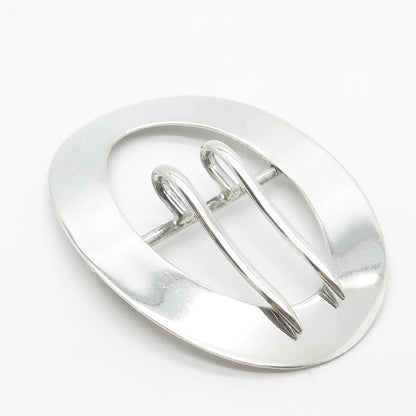 925 Sterling Silver Vintage Belt Buckle Pin Brooch
