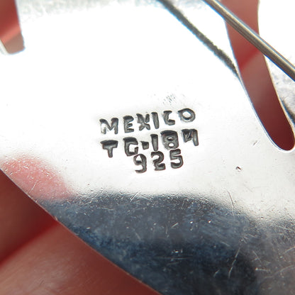 925 Sterling Silver Vintage Mexico Modernist Pin Brooch / Pendant
