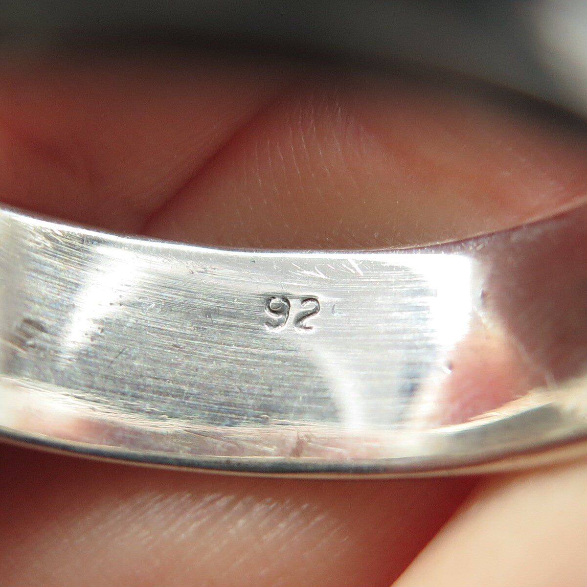 925 Sterling Silver Vintage Water Pattern Band Ring Size 12.5
