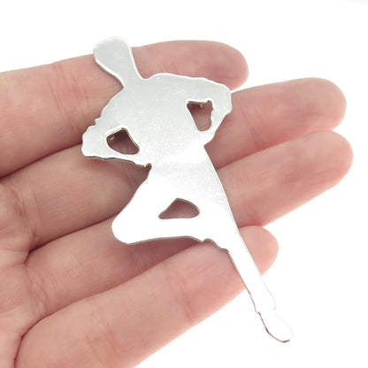 SANDY BAKER 925 Sterling Silver Vintage Modernist Sportsman Pin Brooch