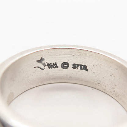 925 Sterling Silver Vintage Wheeler Mfg Co. Celtic Band Ring Size 8.5