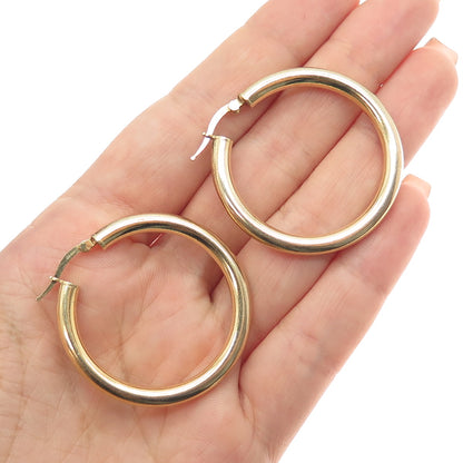 925 Sterling Silver Gold Plated Hoop Earrings