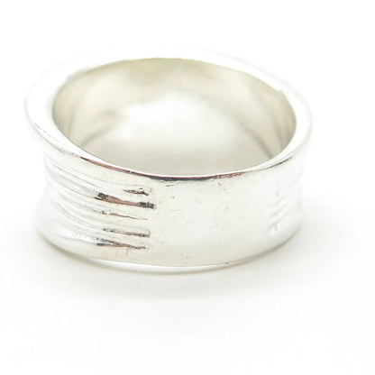 925 Sterling Silver Vintage Modernist Ring Size 8.25