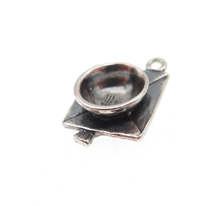 James Avery 925 Sterling Silver Vintage Graduation Hat 3D Mini Charm Pendant