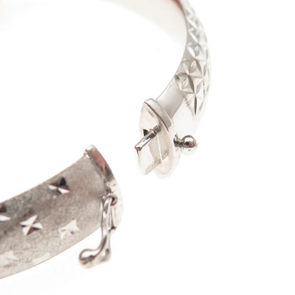ATI Annika Witt 925 Sterling Silver Diamond-Cut Dual Sided Bangle Bracelet 7.5"