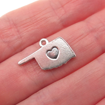 James Avery 925 Sterling Silver Vintage I Love Oklahoma Mini Charm Pendant