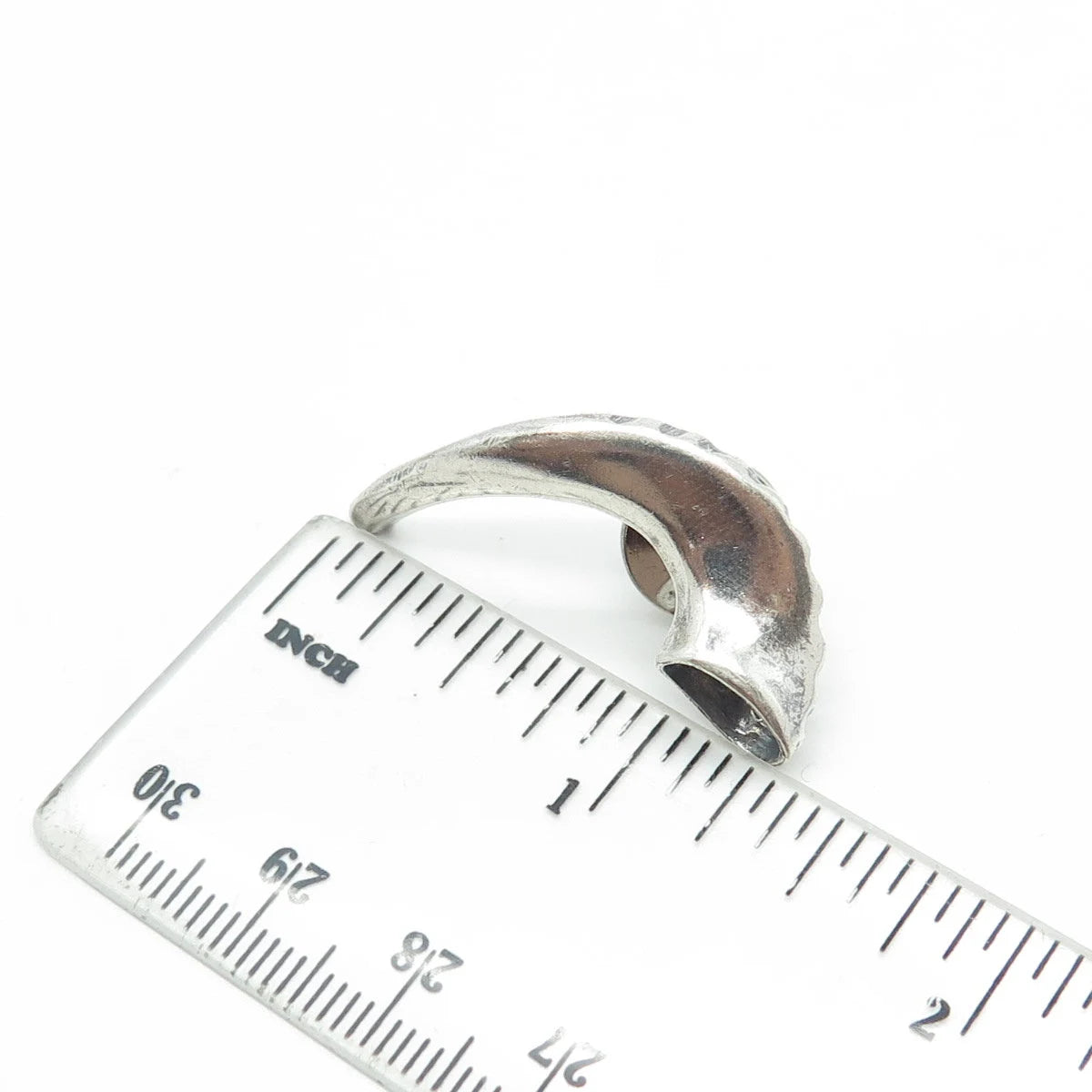925 Sterling Silver Vintage Horn Lapel Pin