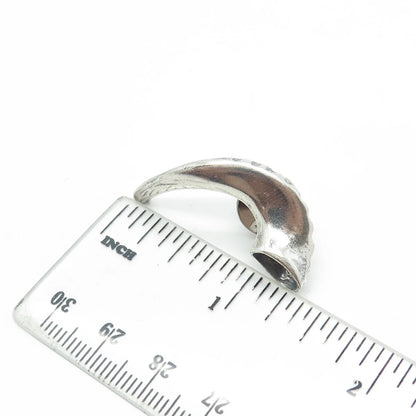 925 Sterling Silver Vintage Horn Lapel Pin