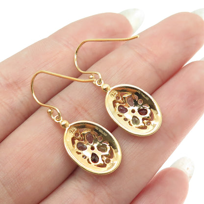 DEE BERKLEY Sterling Silver Gold Plated Topaz Amethyst Garnet Peridot Earrings