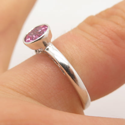 925 Sterling Silver Michelle Albala Lab-Created Sapphire Round-Cut Ring Size 6