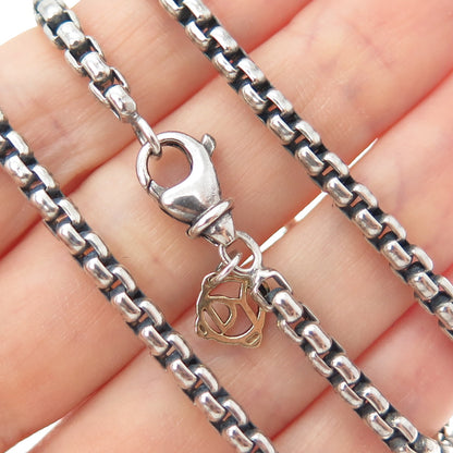 DAVID YURMAN 14K Gold & 925 Sterling Silver Vintage Round Box Chain Necklace 32"