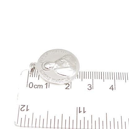 925 Sterling Silver Filled Vintage Saint John Eudes Mini Charm Pendant