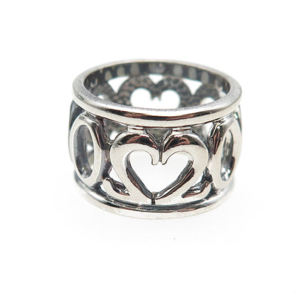 925 Sterling Silver Vintage 2000 Millennium Wide Band Ring Size 7