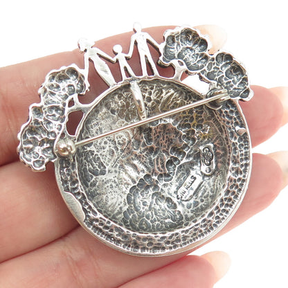 SILVER CLOUD 925 Sterling Silver Vintage "Our Planet - Our Future" Pin Brooch