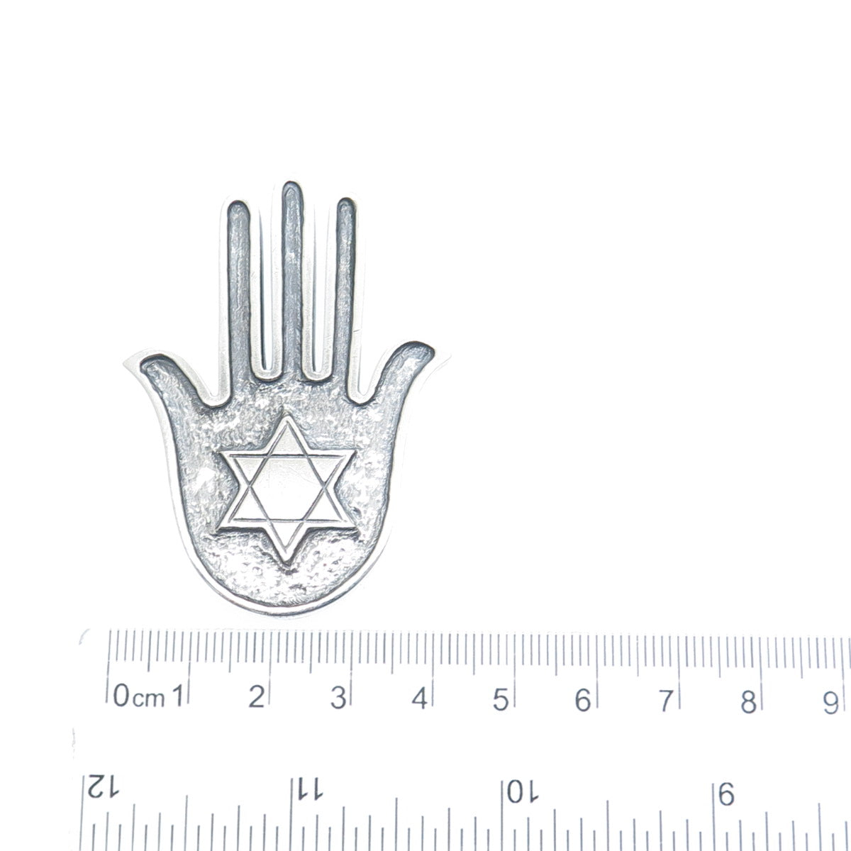 925 Sterling Silver Vintage Star of David Hamsa Oxidized Amulet