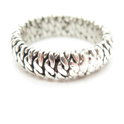 925 Sterling Silver Vintage Woven Rope Band Ring Size 8.75