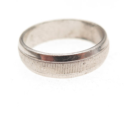 J.D. Schlang Co. 925 Sterling Silver Vintage Ribbed Oxidized Band Ring Size 7.25