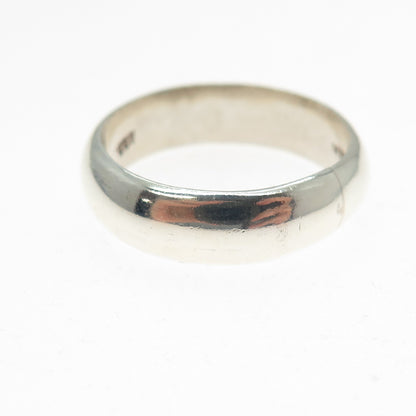 925 Sterling Silver Vintage Mexico Classic Wedding Band Ring Size 10.25