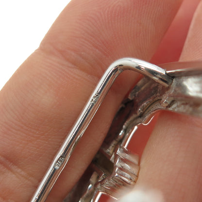 18K Gold 925 Sterling Silver Vintage Floral Belt Buckle