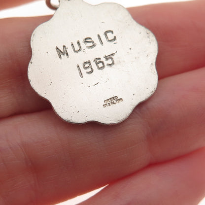Creed 925 Sterling Silver Vintage Music 1965 St. Anne Oxidized Charm Pendant