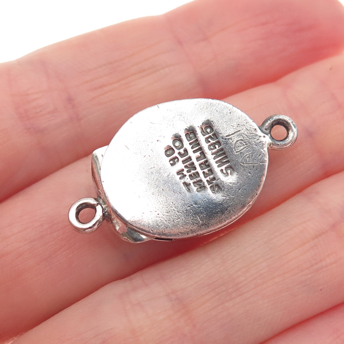 925 Sterling Silver Vintage Mexico Bracelet / Necklace Box Lock Clasp