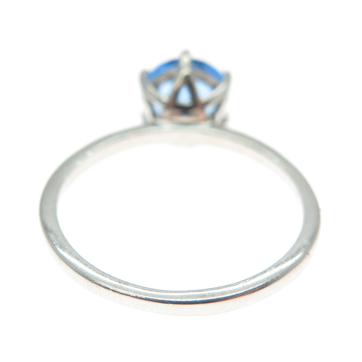 DAZZLERS 925 Sterling Silver Round-Cut Nano Tanzanite Ring Size 8