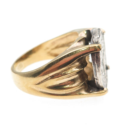 925 Sterling 14K Gold Filled Vintage Atocha Shipwreck Spanish Ring Size 10.75
