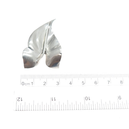 CARL ART 925 Sterling Silver Vintage Modernist Floral Leaf Pin Brooch