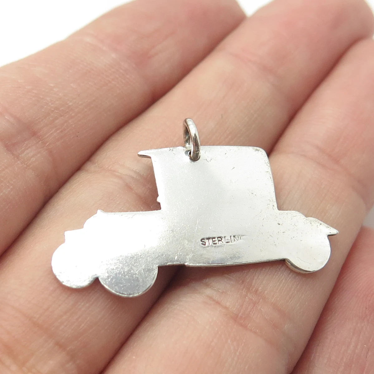 925 Sterling Silver Antique Art Deco Stearns Knight Car Charm Pendant