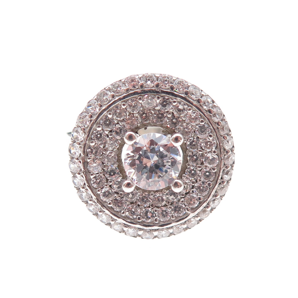 925 Sterling Silver Round-Cut C Z Sparkle Ring Size 6.75