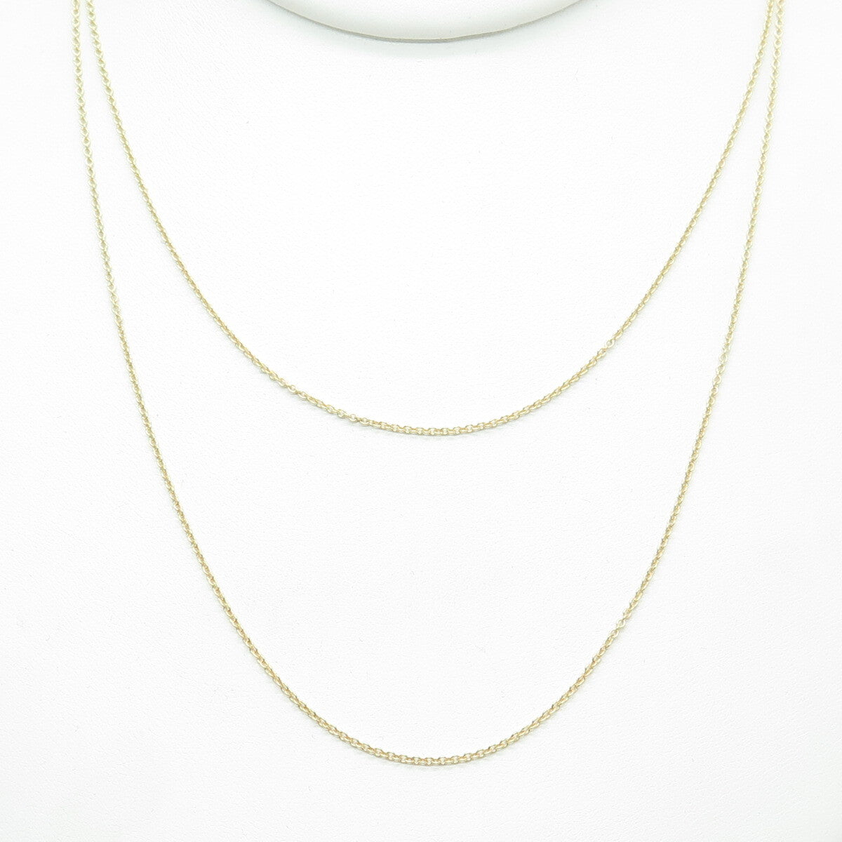 925 Sterling Silver Gold Plated Double Cable Chain Necklace 16-18"