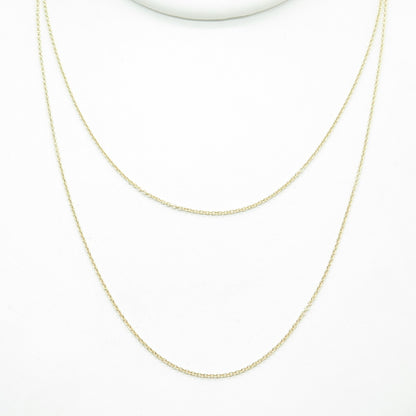 925 Sterling Silver Gold Plated Double Cable Chain Necklace 16-18"